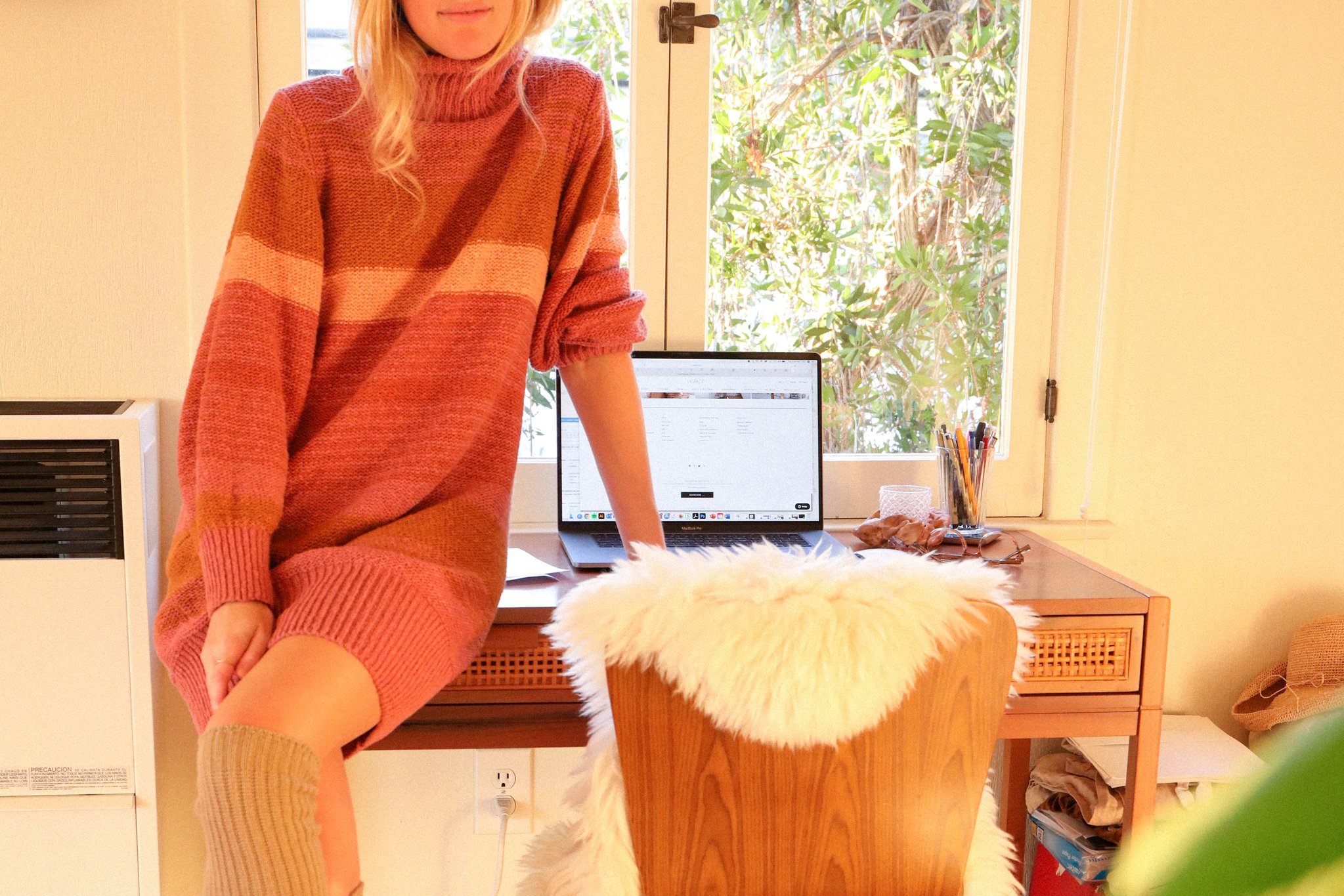 L*Space designer Sunny Robinson in the Jetsetter Sweater Dress