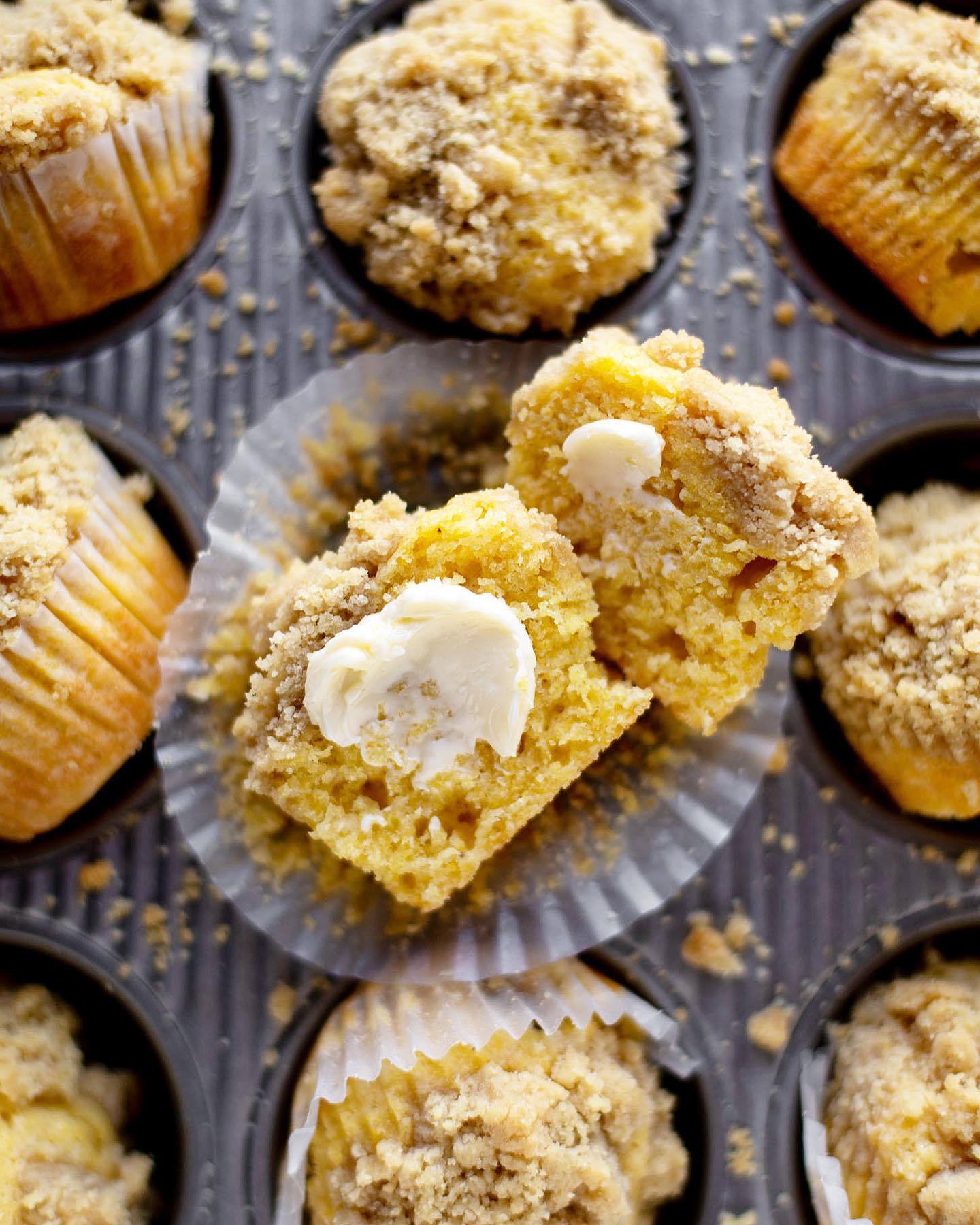 Cornbread Crumb Muffins recipe from @howsweeteats