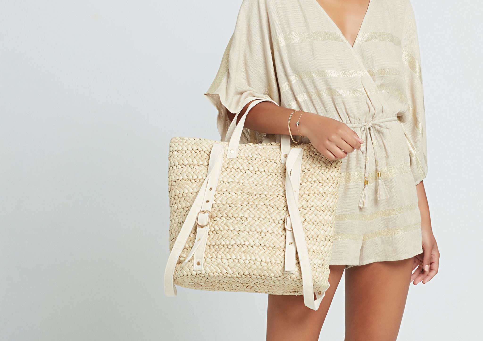 LSPACE Summer Days straw backpack