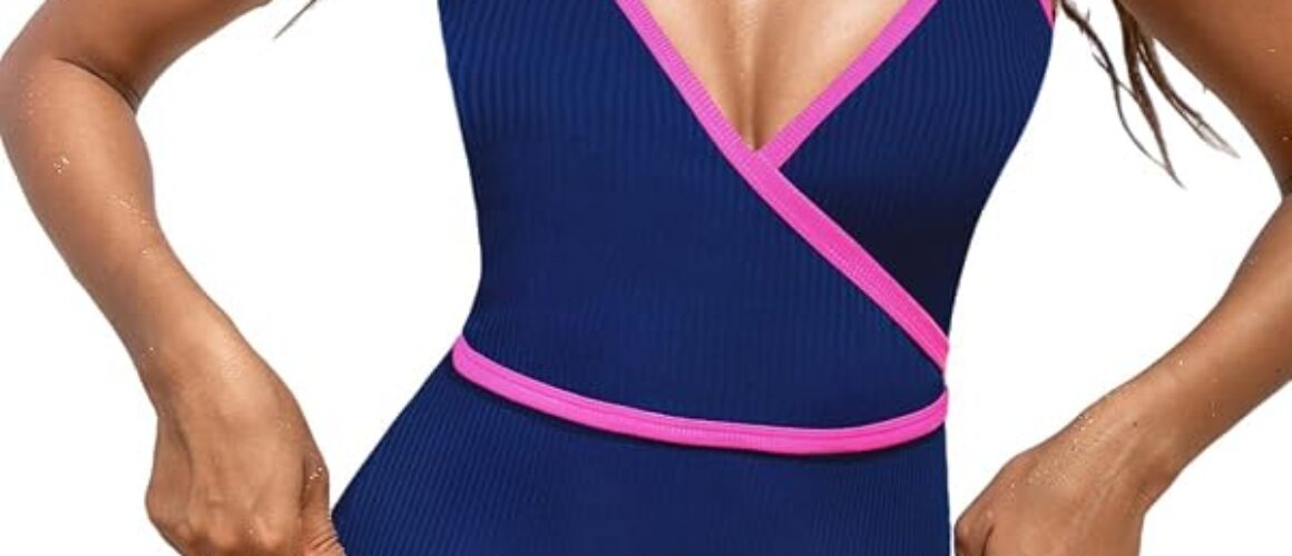 Hunza G swimsuit crinkle-texture alternative — ribbed navy wrap one-piece