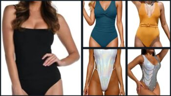 Quiet luxury swimwear 2026 vs metallic glamour collage neutrals and shine