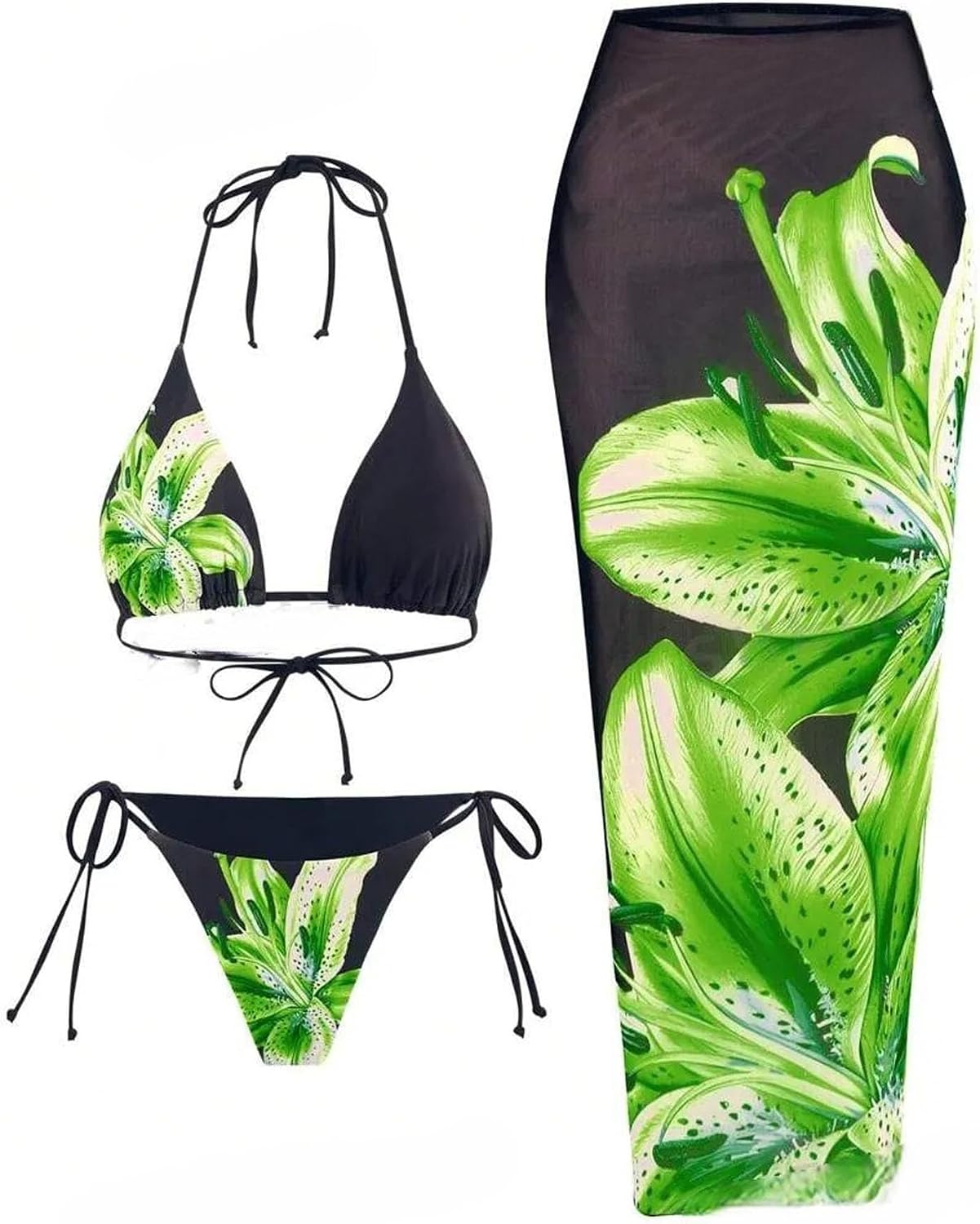 ZAFUL matching swimsuit and cover up set floral