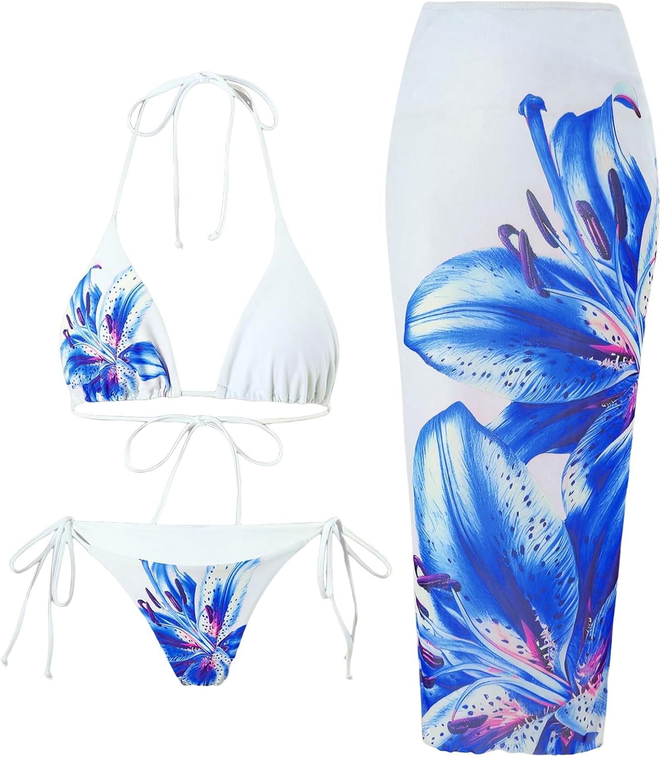 ZAFUL 3 piece matching swimsuit cover up set